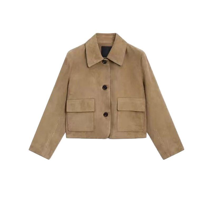 Spring New Women's Clothing Retro Fancy Casual Genuine Leather Suede Leather Suit Outwear 4716826