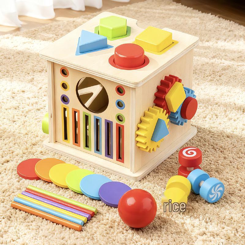 8-in-1 Montessori Early Education Toy: Shape & Color Matching, Ball & Coin Toss, Fine Motor Skills