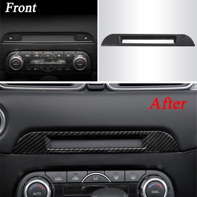 1x Carbon Fiber Center Console Seat Heater Cover Trim For Mazda CX-5 CX5 2017-24