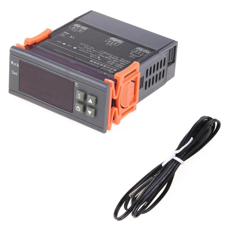 Digitaler LED-Temperaturregler Heizung Celsius Thermostat Relais LED-Ausgang mit NTC-Sensorsonde AC 90-250V