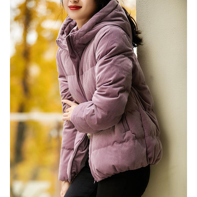 

Зимняя женская мода утолщенный дизайн нишевый пуховик S фиолетовый