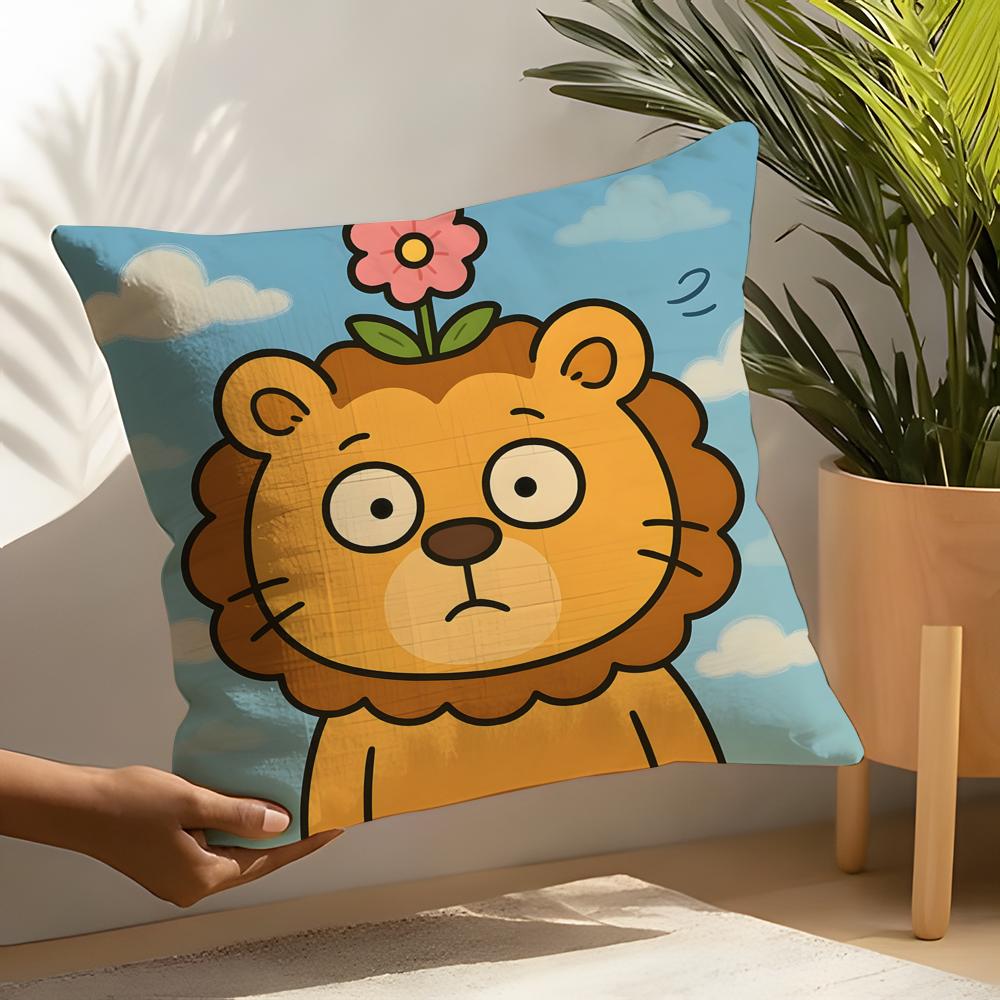 2 Surprised Cat Funny Party Pattern Pillow Case Home Living Room Decoration Linen Pillowcover Pillow Cases Cushion Cover