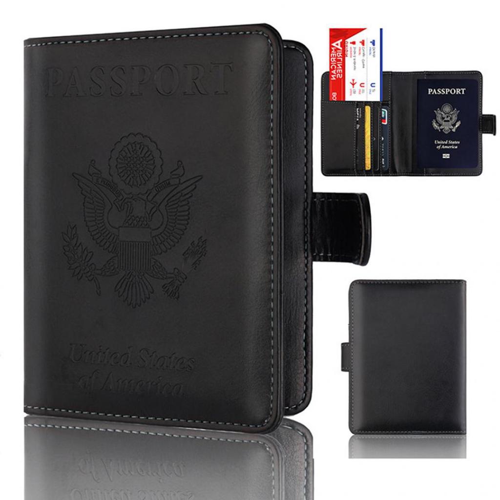 Fashion Passport Card Ticket Holder Faux Leather Unisex Travel Storage Bag