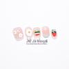 Jia Niangzi Cat Eye Nude Pink Rainbow Heart Short Wearable Nails: Handcrafted, Childlike, Fresh, Cute Girly Nail Art
