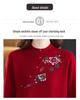 Stylish 100% Wool Sweater: Women's Autumn/Winter Embroidered Half-High Neck Knitwear, Warm Base Layer Cardigan