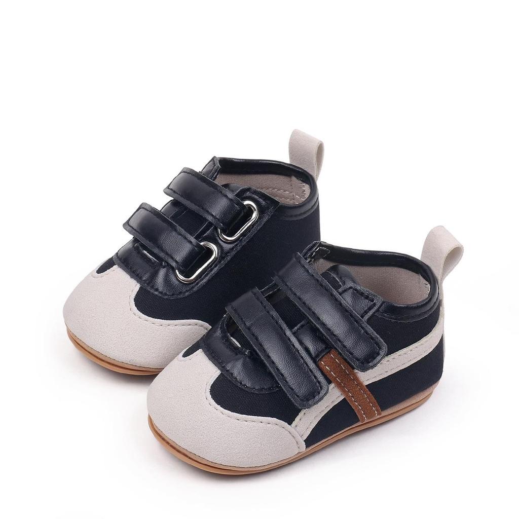 Frühlings- & Herbst Babyschuhe mit weicher Sohle und rutschfestem Profil - Modische, lässige Babysneaker mit Kreuzstreifen