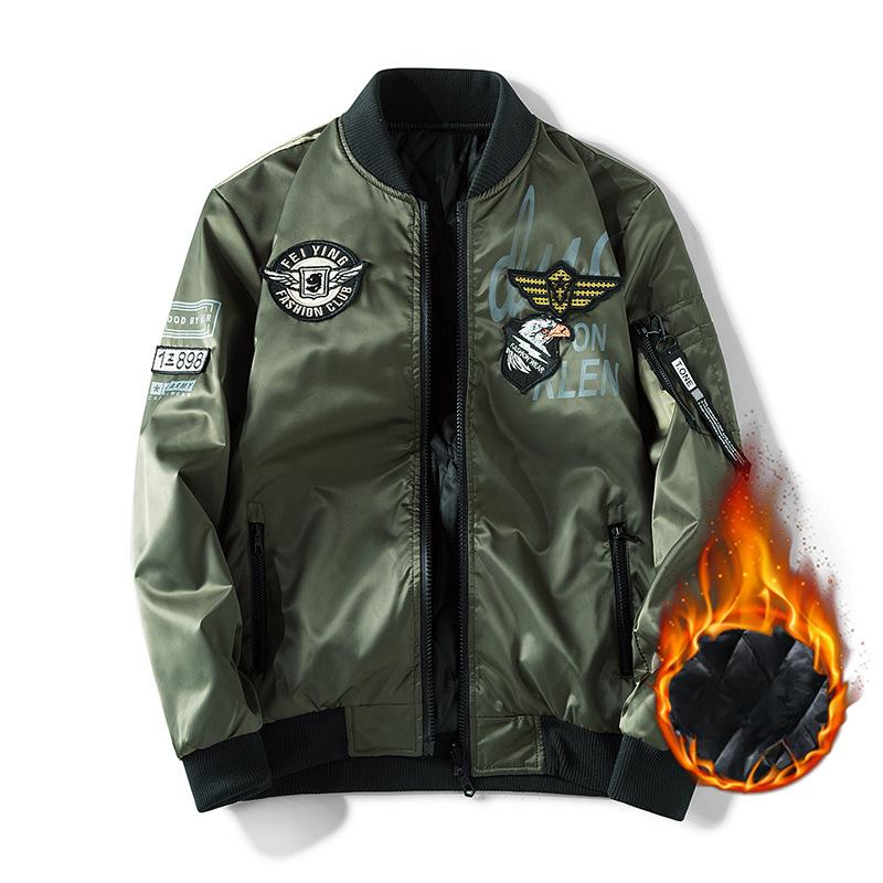 

New Coat Men s Flight Jacket Autumn and Winter Baseball Uniform Trendy Brand Double-sided Jacket Cotton Jacket Men s Plus Size Outerwear XL