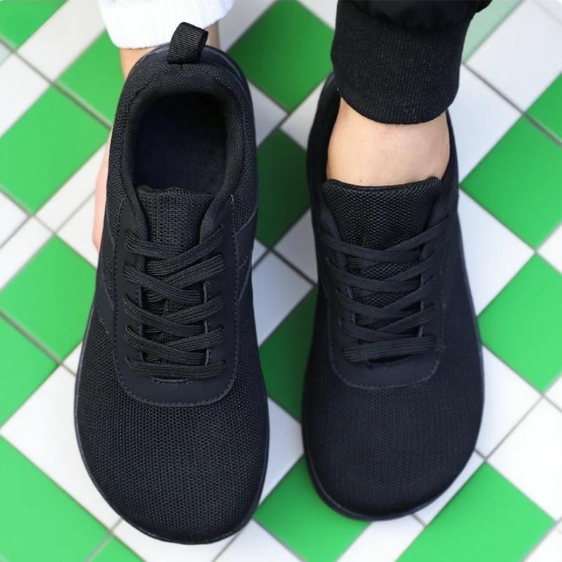 New Men's Wide Toe Shoe Barefoot Casual Wide Sneakers Last Fashionable Canvas Flat Board Shoes Breathable Mesh Men's Flat Shoes