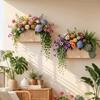Wooden Wall-mounted Flower Rack Minimalist Handmade Semicircle Wall Planter with Foam Wall Storage Rack Wall Decors