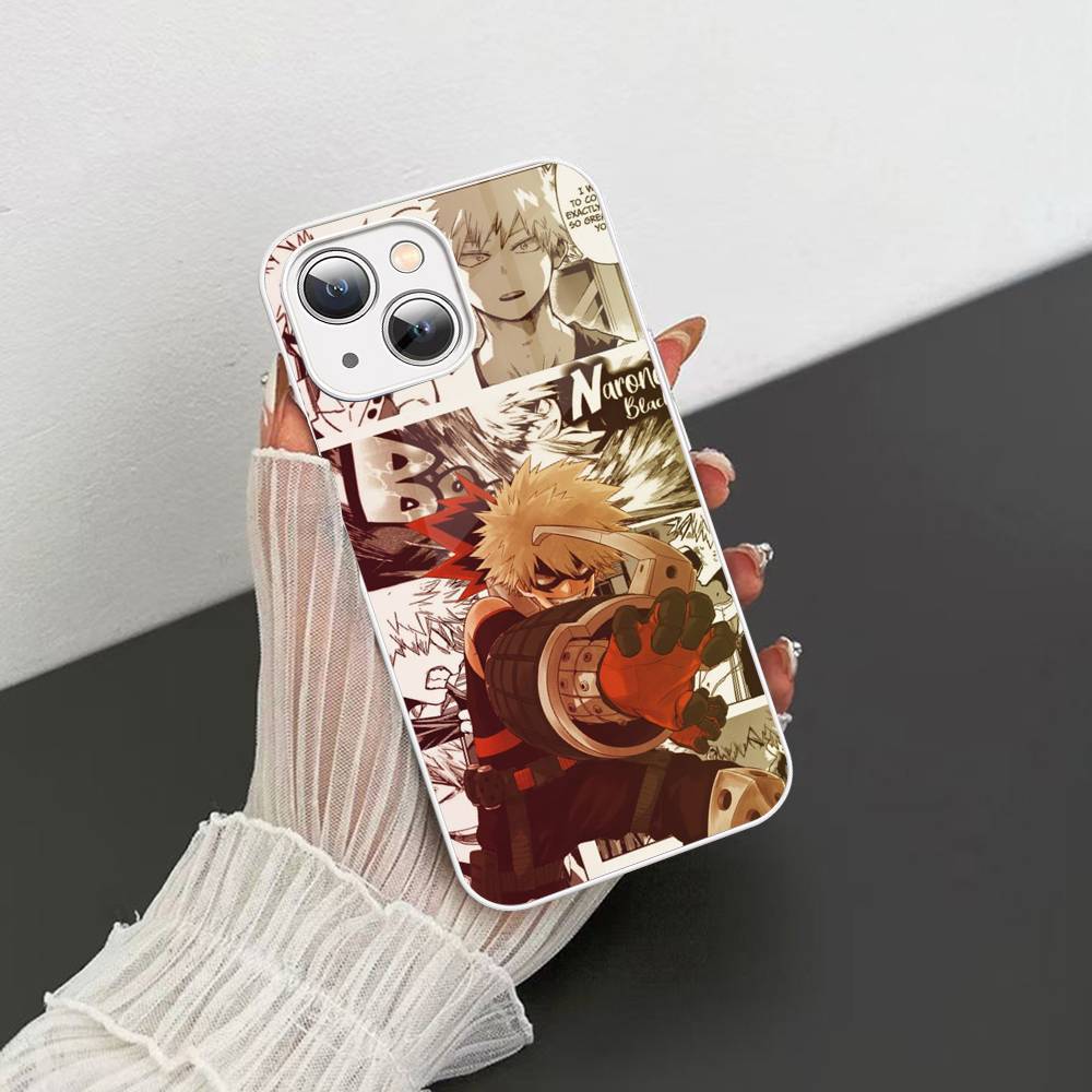 Vintage Anime My Hero A-Academia Tempered Glass For Iphone 14 13 12 11 Pro Mini XS MAX 14Plus X XS XR Fundas