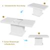 Extendable Dining Table, L140/180*W80*H76cm, with Storage, Rectangular, Coffee/Leisure, Space-Saving Multifunctional, Automatic Telescopic, White