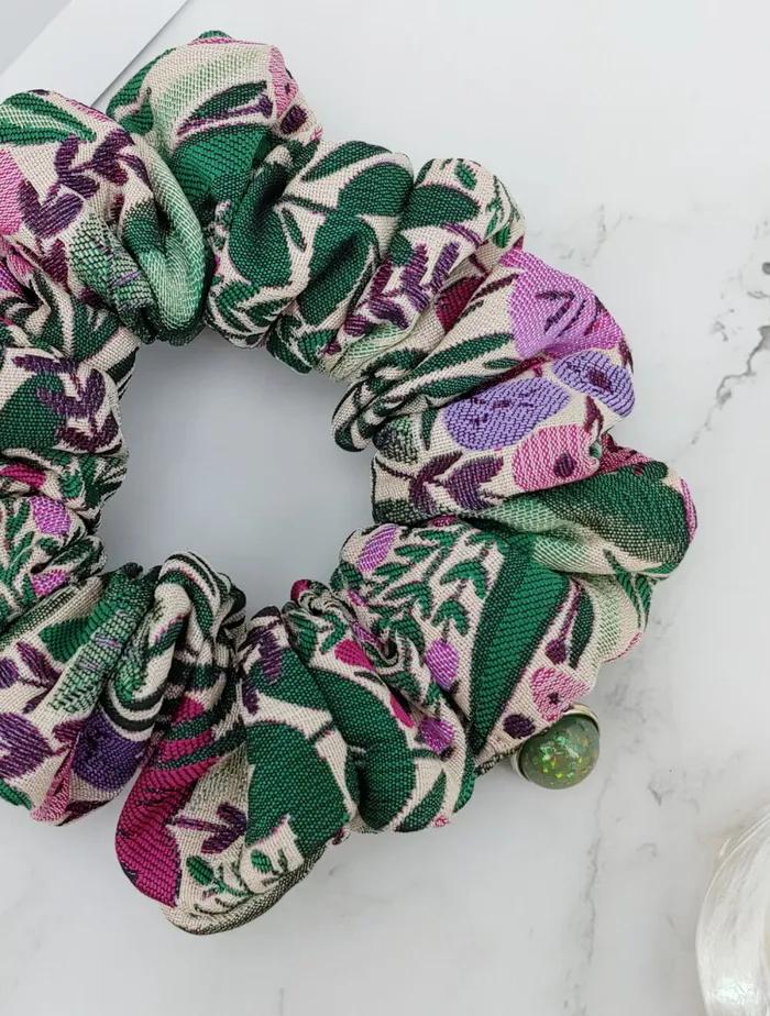 Maia Rose Jacquard Scrunchie - Purple