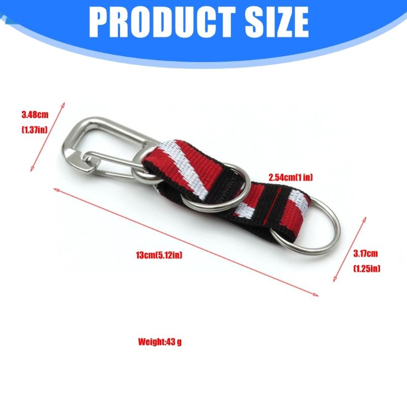 Scubas Diving Lanyard Clip with D Rings Universals Dives Flags AntiLost Strap for Water Sports fishing Gear Attachments