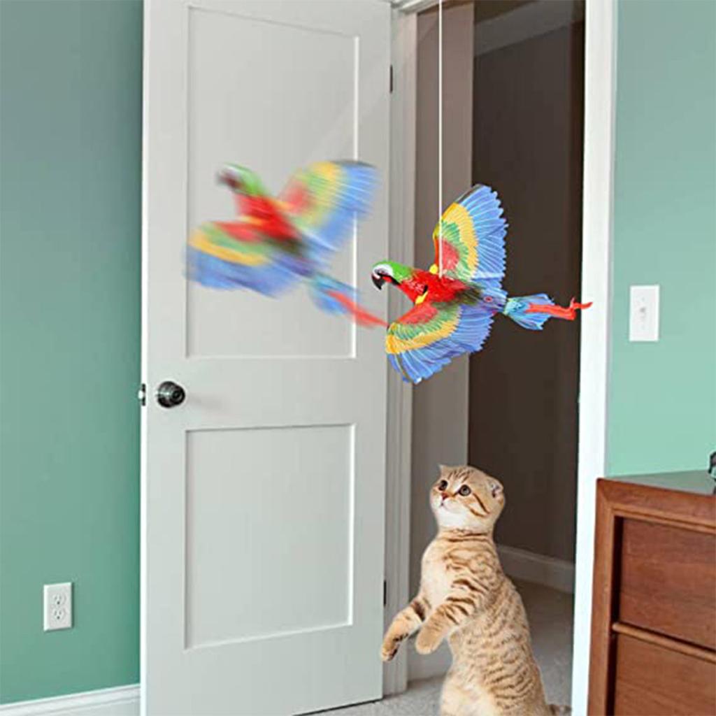 Bird Interactive Toy Electric Hanging Flying Bird Funny Stick Catch Rope Dog Toy