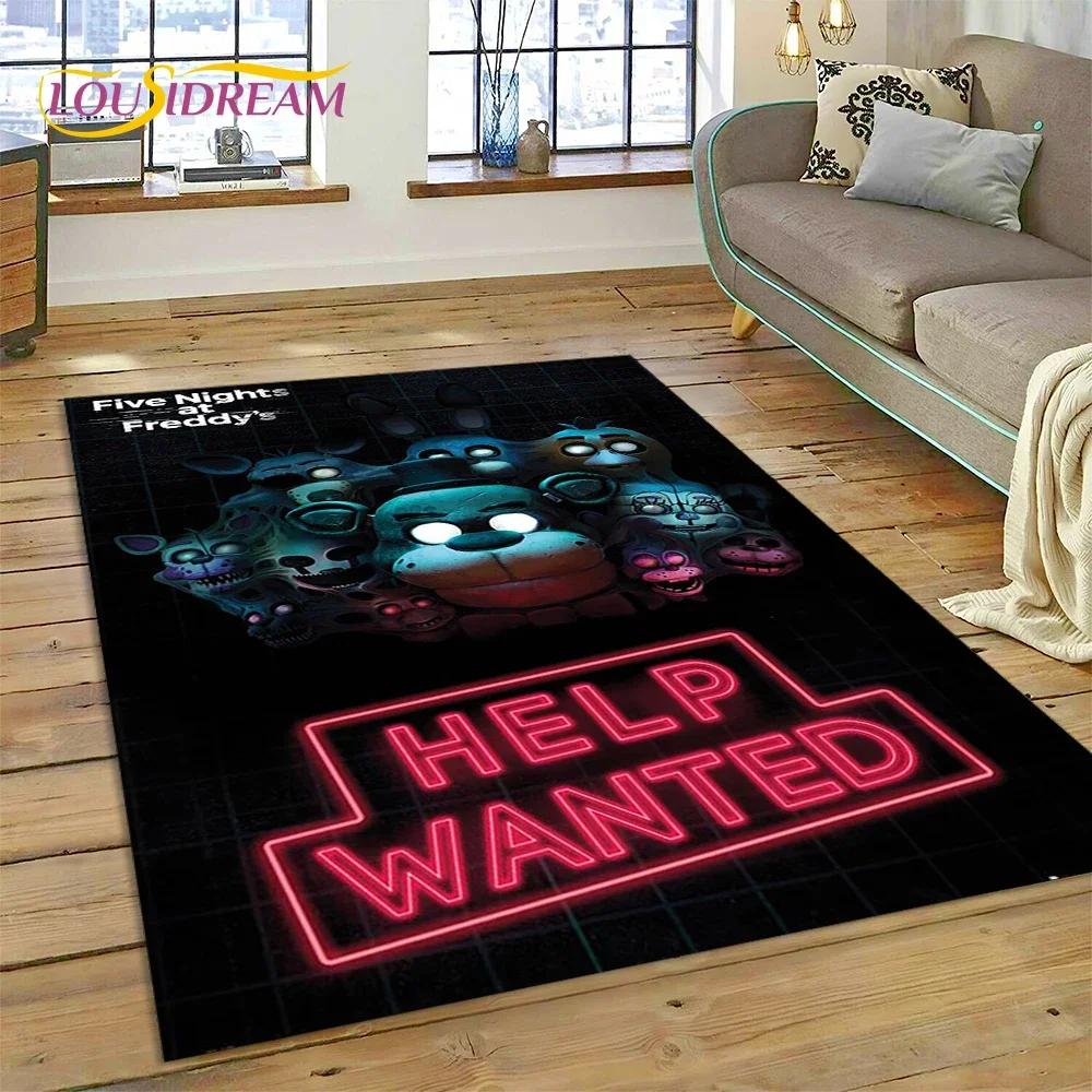 3D Hororová hra FNAF-F Freddy Koberec pro Obývací pokoj Ložnici Domácí Dekorace na Pohovku, Koberec do Dětského Herního Koutku Protiskluzová Podložka Dárek