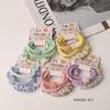 2025 Spring/Summer Crystal Candy Color Floral Spiral Hair Ties - Elegant, Sweet Telephone Cord Hair Accessories for Women