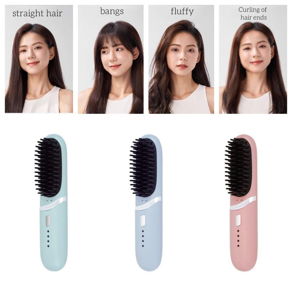 

Long Lasting Heating Straightening Comb Negative Ion Electric Hot Comb Gifts синій