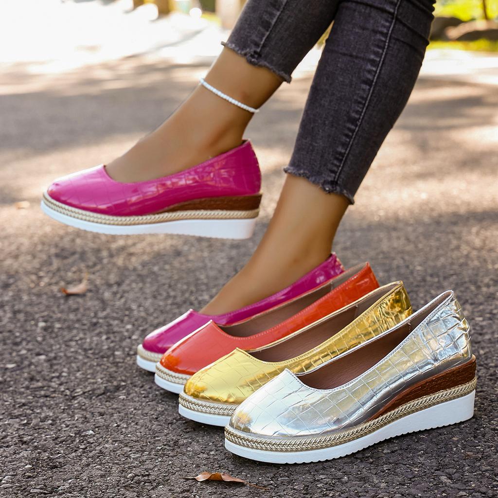 Fashion Women Sneakers 2025 New Plus Size Sneakers Women Fashion Pointed Toe Office Shoes Ladies Spring Summer Wedges Women Party Shoes