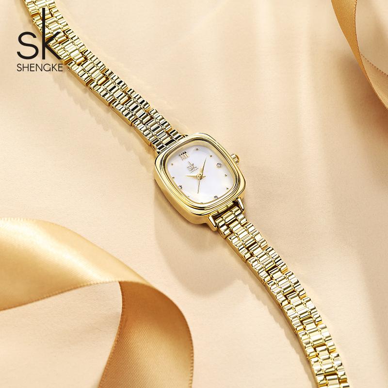 Ladies Watch Fashion Steel Belt Small Square Watch Waterproof Quartz Watch Niche Watch Women 0217