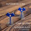AOTU AT6546 Aluminum Alloy+Stainless Steel Tent Nail Fishbone Spring Stake Deck Anchor Peg Wind Rope Buckle