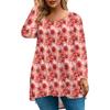 Damenmode Große Größe Rundhals Langarm Casual Print Lose Pullover Top