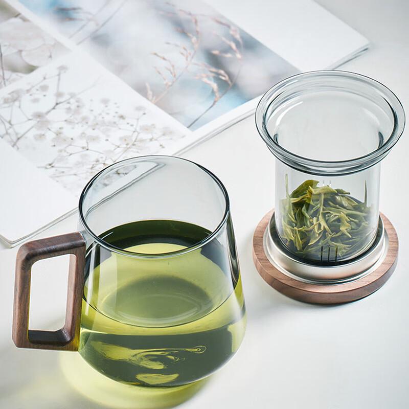 Large Capacity Heat-Resistant Glass Tea Mug with Lid and Handle