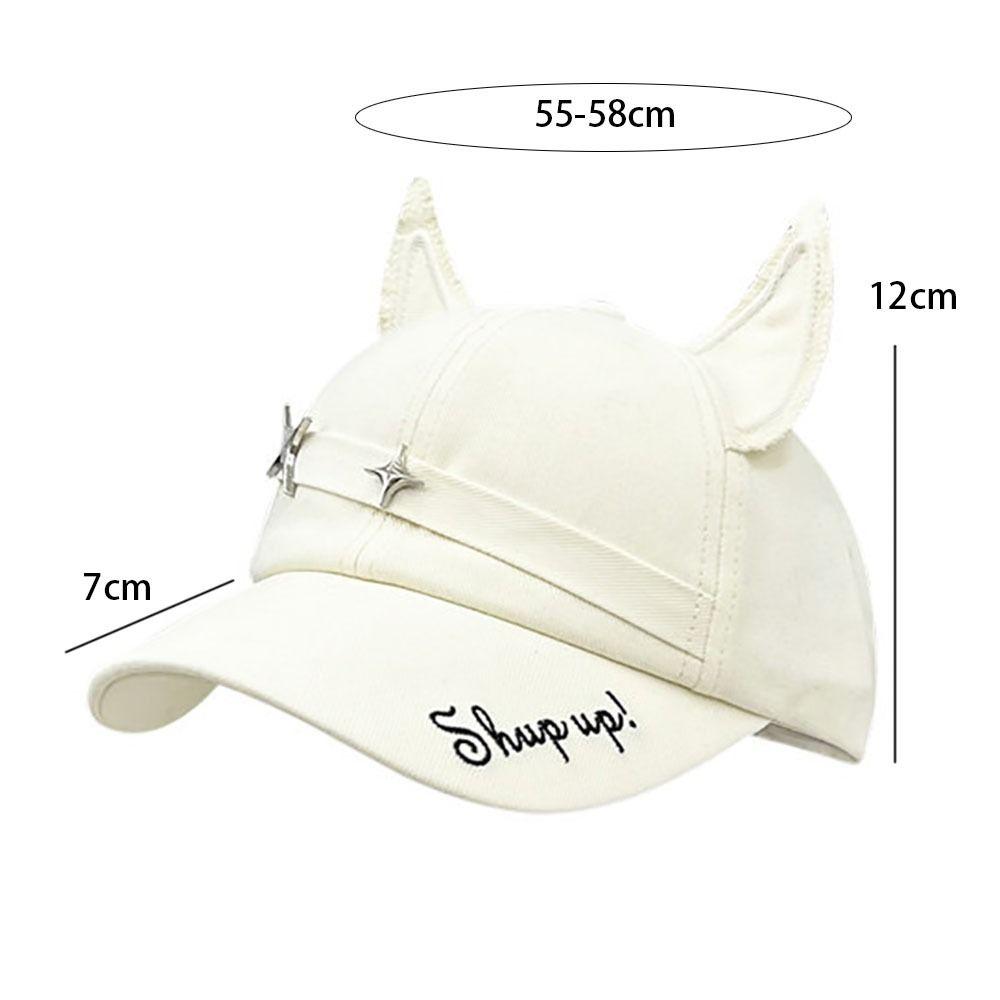 Cotton Baseball Caps Fox Ear Peaked Cap Unisex Sunscreen Hat  Spring Autumn