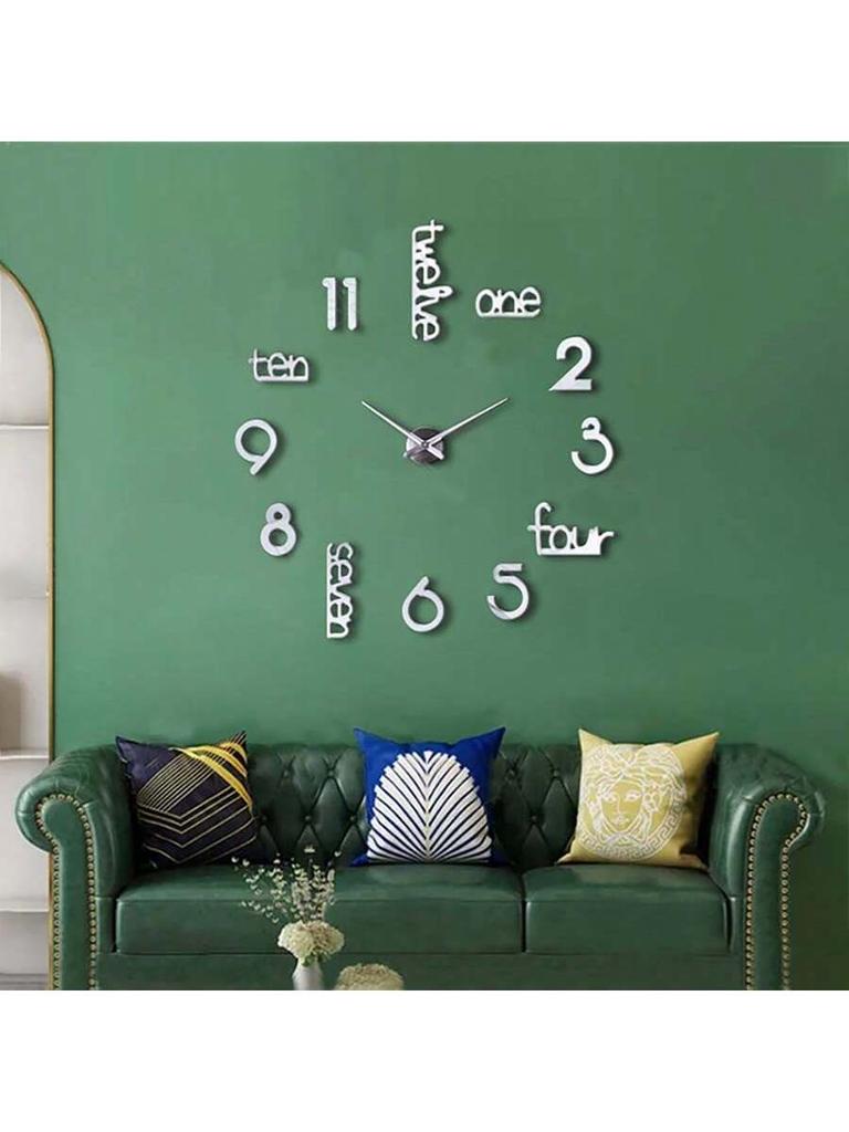 1PC living room decoration large wall clock, 3D decoration wall clock, decorative stickers home living room bedroom office wall