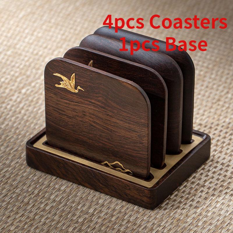 

Ebony Tea Tray Household Simple Small Tea Table Dry Bubble Tray Japanese Solid Wood Pot Bearer Tea Coasters