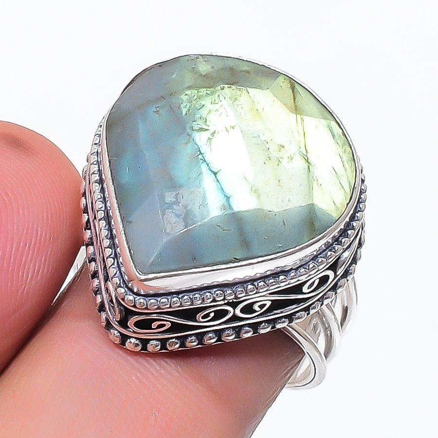 

Ювелирное кольцо из стерлингового серебра 925 пробы с лабрадоритом, размер 8