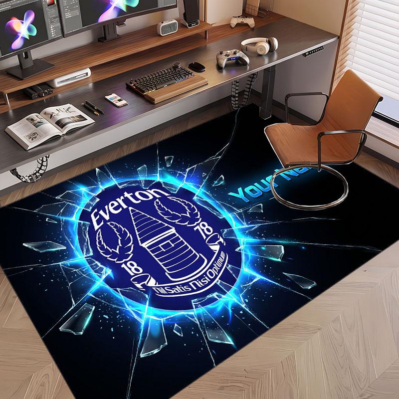 Custom Rug Everton FC Pattern Print Name Text Soft Non‑Slip Floor Carpet for Home Indoor Decoration