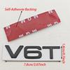 3D Metal Car Sticker Logo V6T Fender Side Badge Rear Trunk Emblem For Audi S4 S5 S6 S7 A8 Q7 Q8 SQ5 SQ7 SQ8 RS4 RS5 Accessories