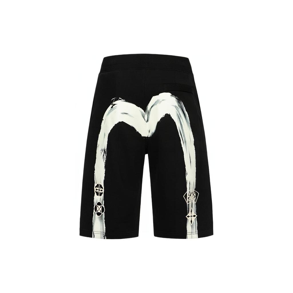 Evisu Pantaloncini Casual da Uomo con Stampa Big M e Gabbiano 2ESHTM4ST1060XXCT