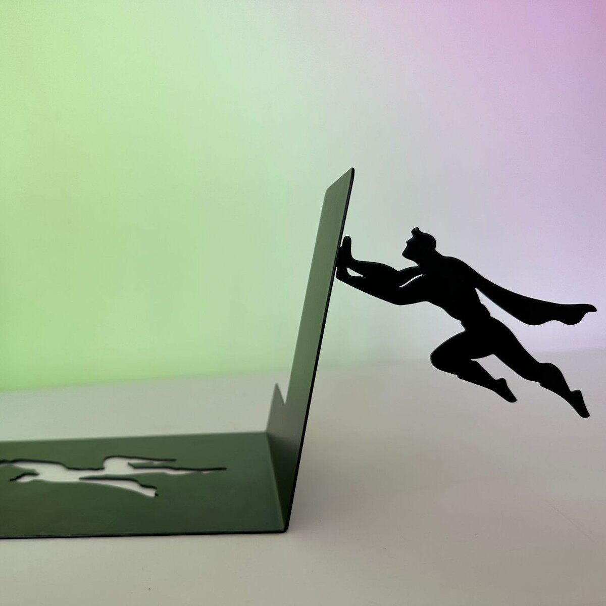 

Superhero Bookends for Shelves, Decorative Book Holders, Cool Heavy Duty Bookends for Home Office Desk Room Decor, Book Lovers Gift