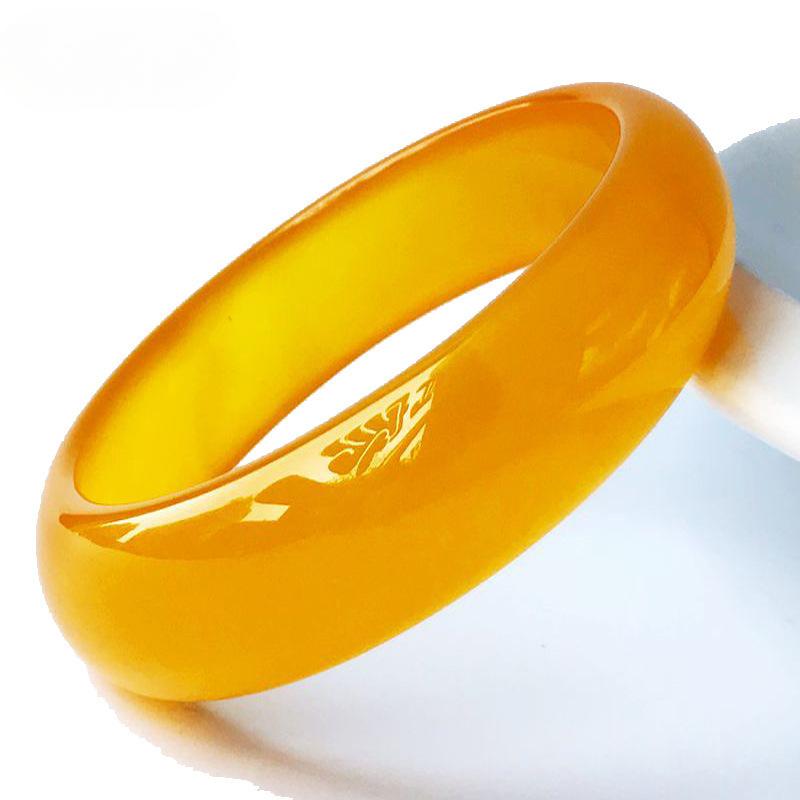 Bracelet en agate jaune naturelle Bracelet en agate à la mode Bracelet en jade Cadeau pour femme