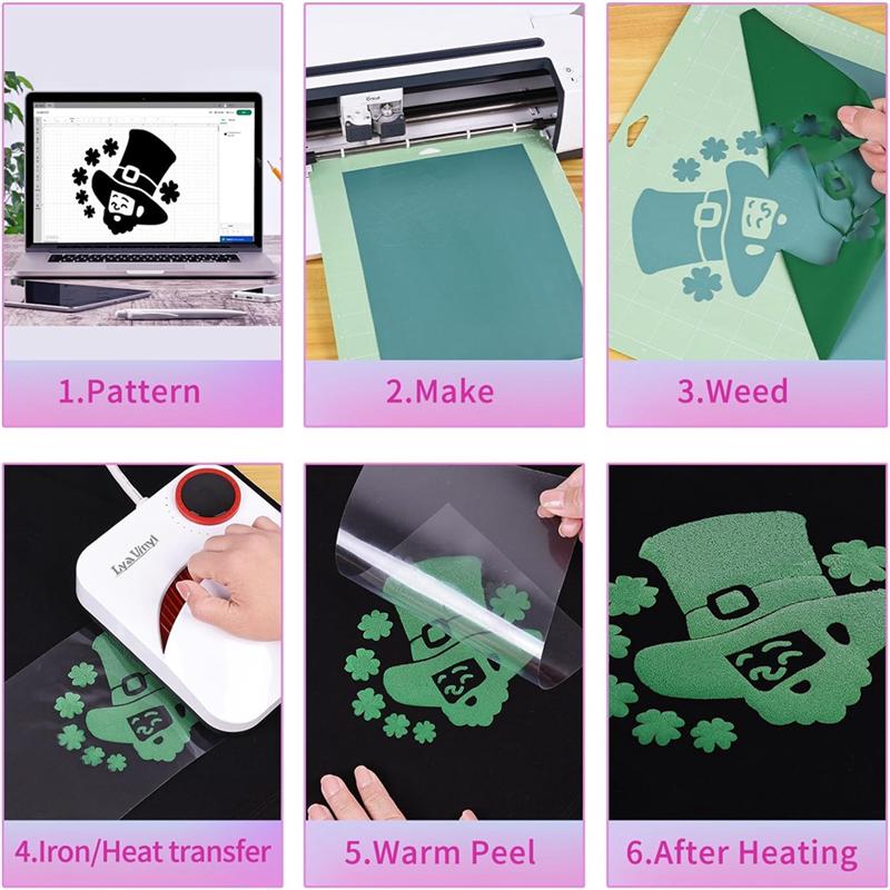 M-Modern-Vinyl Puff Vinyl 3D Puffy Heat Transfer Vinyl For T-Shirts, Easy To Cut & Weed & Transfer 10PCS