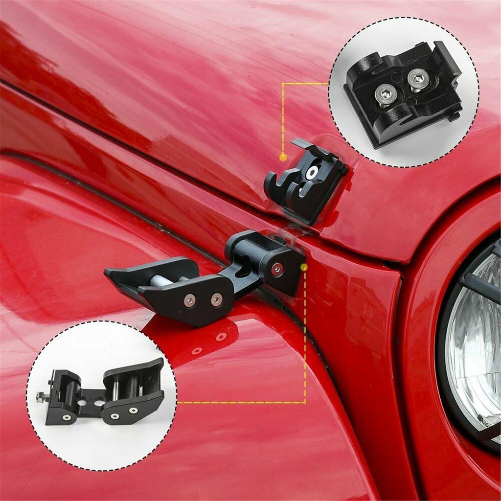 Solid Steel Locking Hood Catch Latche for Jeep Wrangler JK Rubicon Sahara Sport 2007- 2018 Accessories Black Chromium Styling