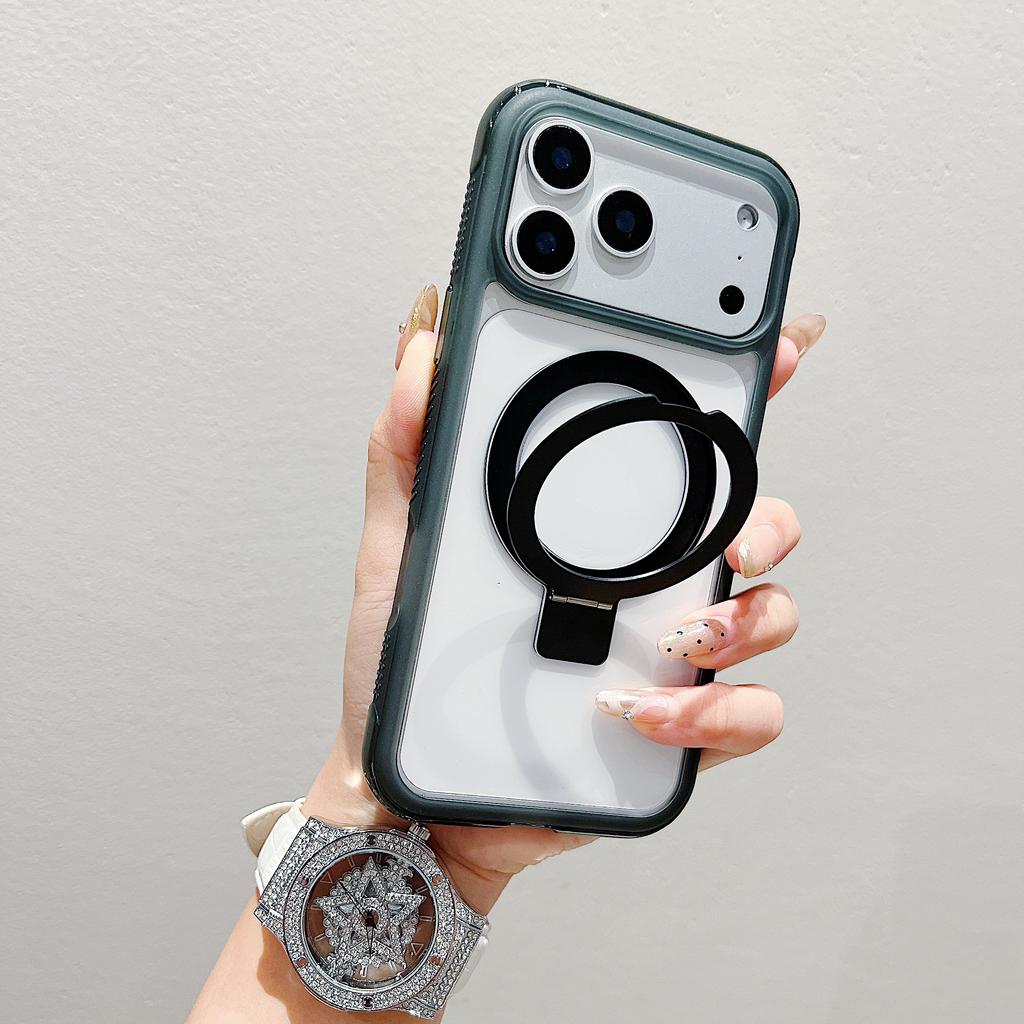 For iPhone 17 Pro Max Case Compatible with MagSafe Kickstand Clear TPU PC Phone Back Cover