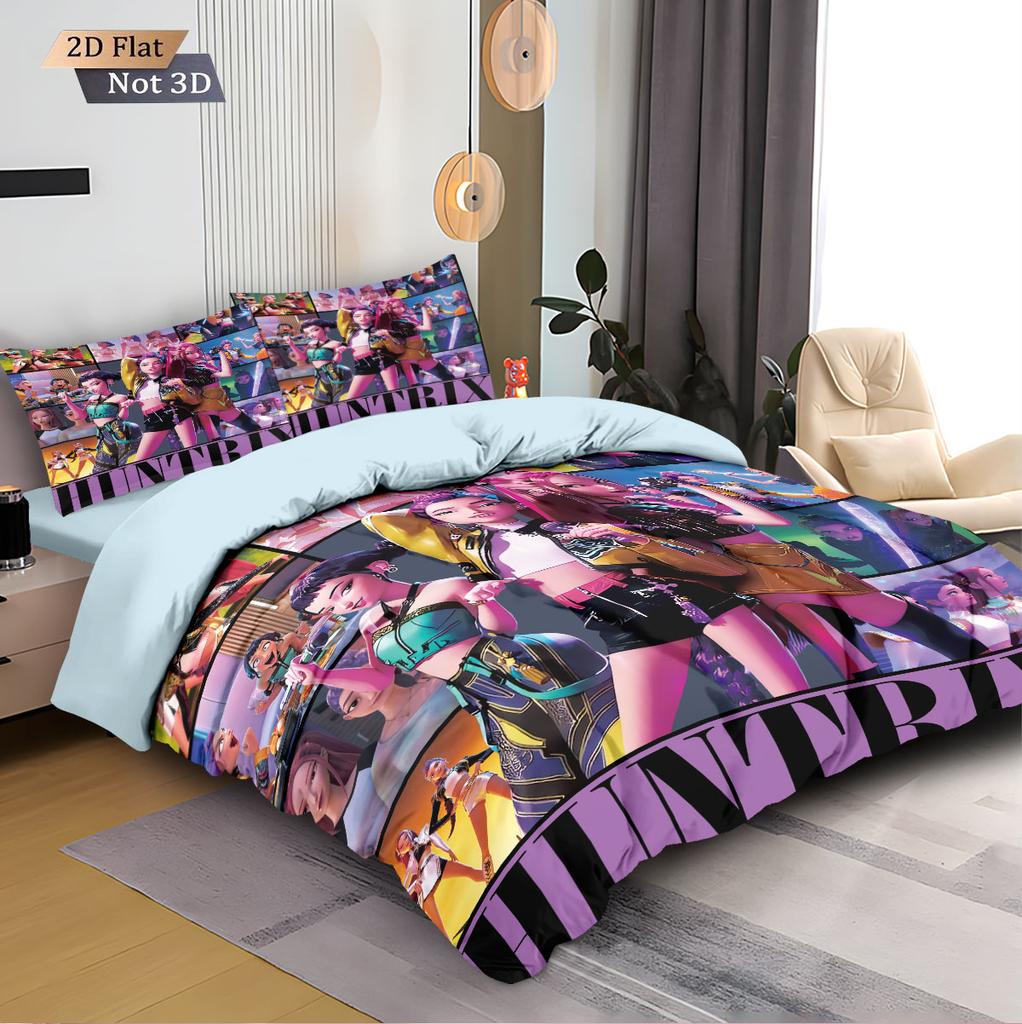 3ks kpop Ďáblí dívčí skupina Potisk bezjádrová Ložní sada Více velikostí Ložnice Ubytovna povlak na přikrývku Měkká Praní v pračce