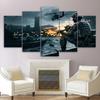 5 Paneli Płótno Sztuka Ścienna Plakat Gry Scena z Pola Bitwy Drukowany Obraz Dekoracja Domu Salon Zdjęcie Żołnierza z Bronią Mural do Sypialni