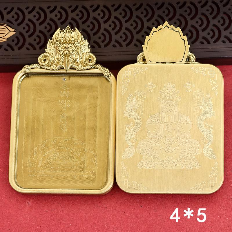 Ethnic Tibetan Thangka Shell Titanium Steel Gawa Box Buddha Amulet Necklace Pendant for Couples