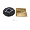 304 Stainless Steel Square Shower Floor Drain High Flow Floor Drain with Flange Removable Grid Cover for Bathroom