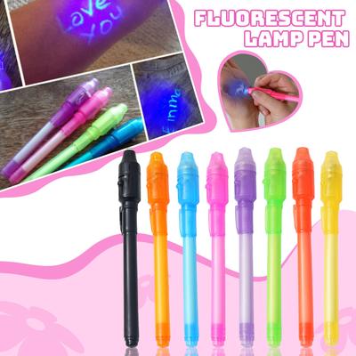 Luminous Light Pen Purple 2 In 1 UV Black Light Combo Drawing Ink Pen Learning Education Toys For Child 1ml