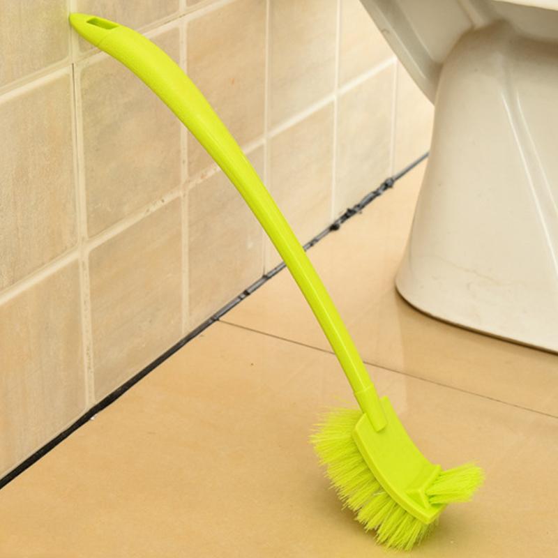 Bathroom Cleaning Brush Toilet Cleaning Brush Plastic Toilet Brush Scrubber Curved Clean Side Bending Handle Corner Brush New