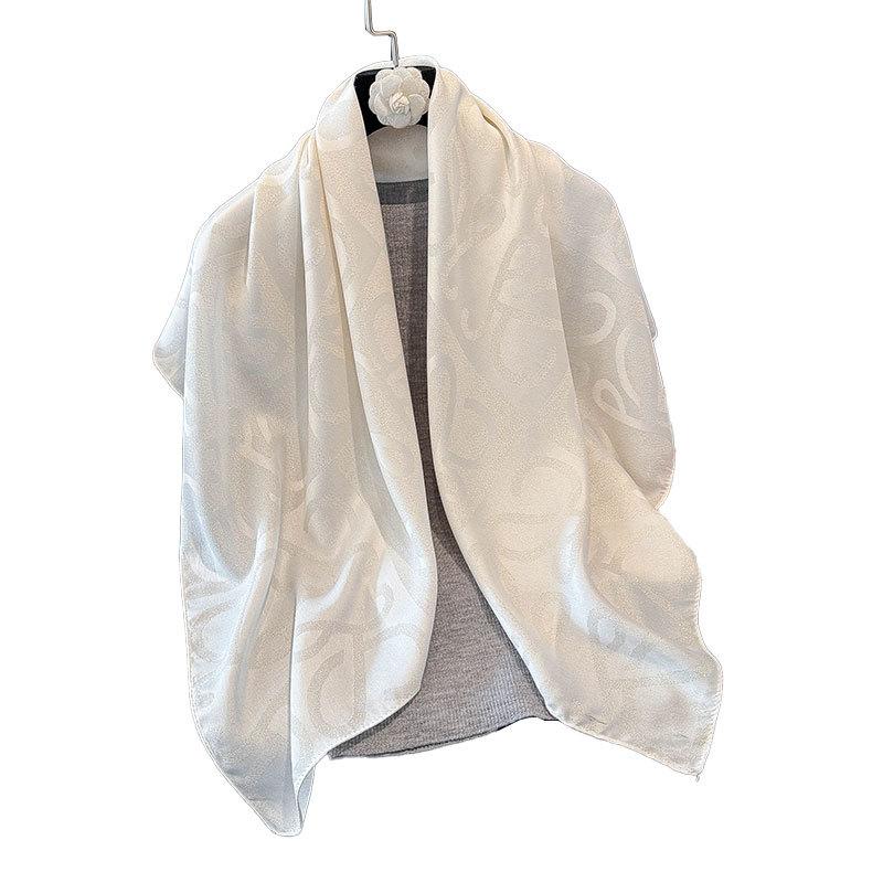 Spring Tencel Cotton Silk Scarf Fashion Classic Big Brand Style Square Scarf Shawl Women High-End Scarf Women