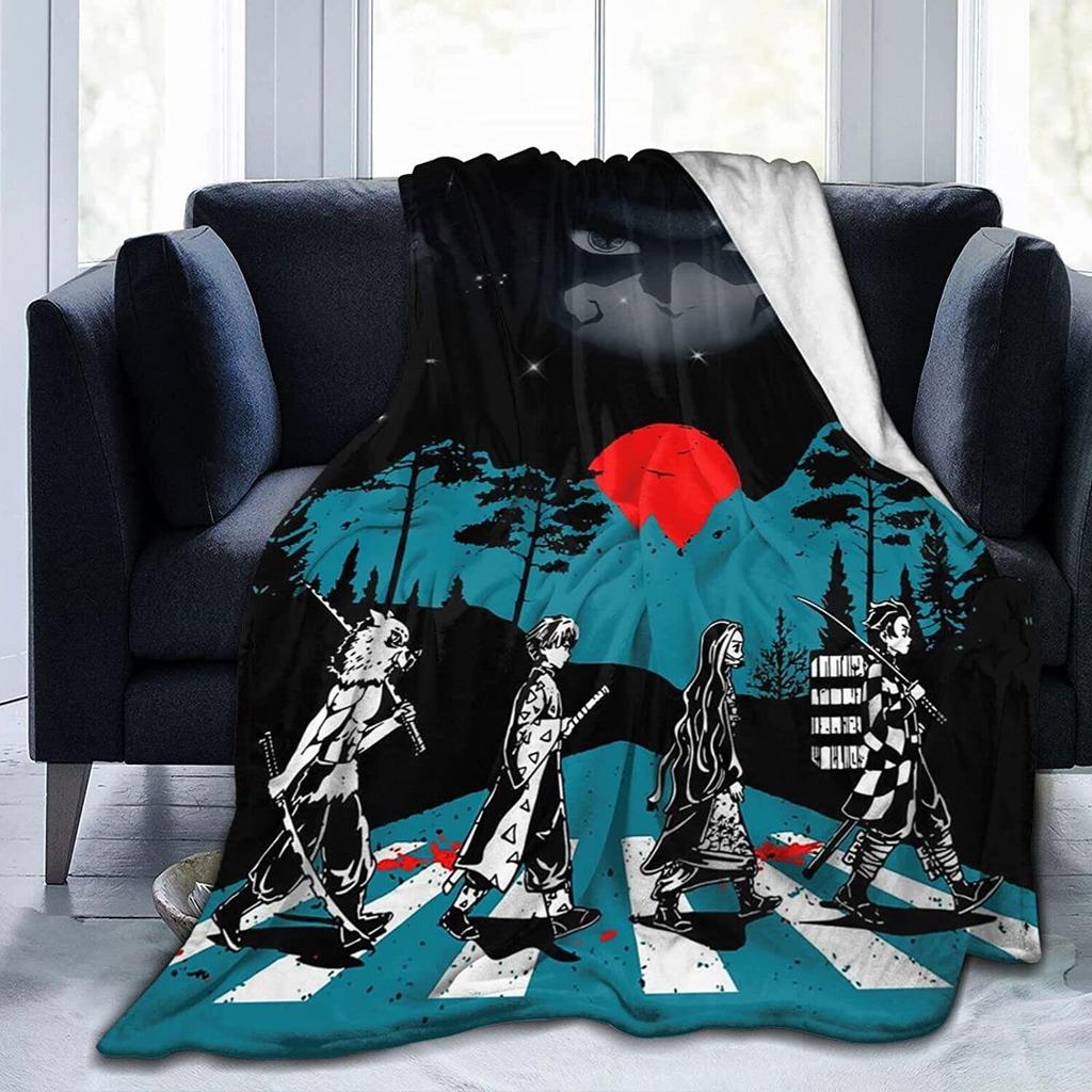 Demon Slayer Anime Bedding D Printed Quilt for Adults  Kids Soft Fleece Blanket Sofa Throw Size x Inches