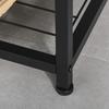Coat Rack Stand Shoe Storage Bench with 9 Hooks Shelves for Bedroom Living Room Entryway Brown and Black 180cm