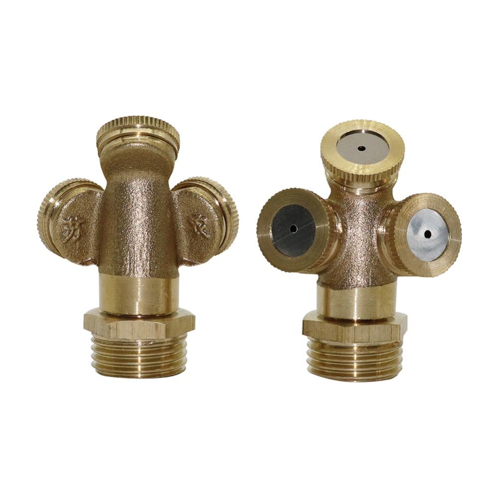 1/2" Misting Nozzle Brass Atomizing Spray Fitting Nebulizer Hose Connector Water Sprinklers Heads Adjustable Garden Irrigation