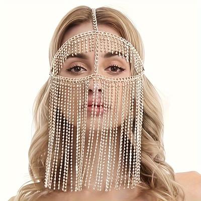 1 ks kreativní přehnaný design střapců Řetízek na obličej Měděné šperky Syntetické drahokamy Vykládané Osobnost Dámské Party Ornamenty