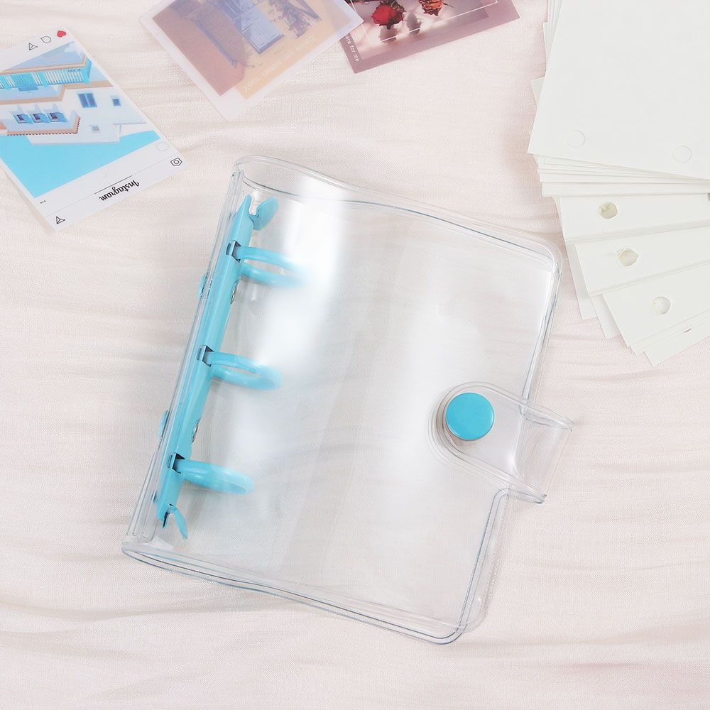 Stationery Notebook Pages Transparent Handbook Loose-Leaf Binder Notebook Cover 3 Hole Binder Clip Photo album Card Organizer